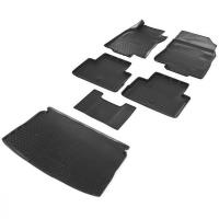 Комплект ковриков салона и багажника Rival для Nissan Qashqai II 5-дв. (Российская сборка) 2015-2019 2019-н.в., полиуретан, без крепежа, с перемычкой, 6 шт., K14105004-2