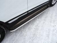 Пороги с площадкой (нерж. лист) 42,4 мм для Chery Tiggo 5 2014-