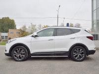 Пороги труба d42 секции (вариант 1) HYUNDAI SANTA FE PREMIUM 2015-2017