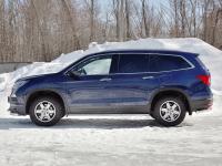 Пороги труба 75х42 овал с проступью HONDA PILOT 2016-