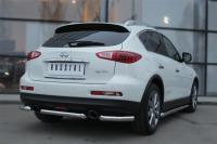 Защита заднего бампера уголки d63(секции) INFINITI QX 50 2014-2016