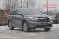 Защита переднего бампера труба 75х42 овальная Toyota Highlander (2014 по наст.)