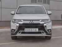 Защита переднего бампера d42 (секции) MITSUBISHI Outlander 2018-