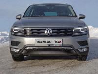 Решетка радиатора верхняя 16 мм (Пакет "Offroad") для Volkswagen Tiguan 2017-