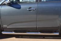Пороги труба d76 с накладкой (вариант 2) KIA Sorento 2012-