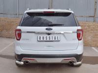 Защита заднего бампера уголки d63 секции FORD EXPLORER 2016-2017