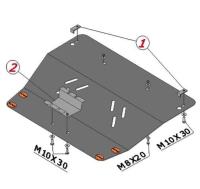 Защита Альфеко для картера двигателя и кпп Subaru Forester II, V-все (2003-2008)