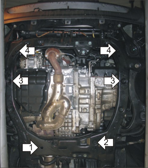 Фото Защита Motodor для картера и КПП Hyundai IX55 (2008 по наст.)