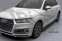 Пороги алюминиевые (Sapphire Black) Audi (Ауди) Q7 (2015-) без панорамной крыши