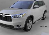 Пороги алюминиевые (Emerald Black) Toyota Highlander (Тойота Хайлендер) (2014-)