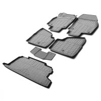 Комплект ковриков салона и багажника Rival для Opel Astra H седан 2004-2012, полиуретан, с крепежом, с перемычкой, 6 шт., K14202004-2