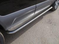 Пороги с площадкой (нерж. лист) 42,4 мм для Kia Mohave 2017-