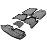 Комплект ковриков салона и багажника Rival для Chevrolet Trailblazer II 5-дв. (7 мест) 2012-н.в., полиуретан, с крепежом, с перемычкой, 6 шт., K11008003-1