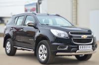 Пороги труба 75х42 овал с проступью CHEVROLET Trailblazer 2012-