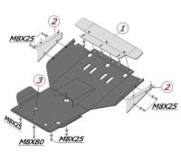 Защита Альфеко для картера двигателя Toyota Land Cruiser 100, V-4.2D, 4.7 (1998-2007)