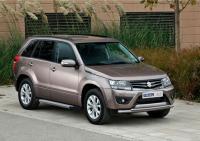 Пороги алюминиевые Rival "Silver" для Suzuki Grand Vitara, 5D 2005-2008-2012-2016