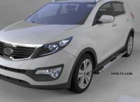 Пороги алюминиевые (Emerald Black) Hyundai IX-35 (2009-)