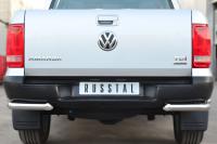 Защита заднего бампера уголки d63/d42 VOLKSWAGEN Amarok 2009-2015