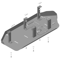 Защита трубок кондиционера стальная Мотодор Volkswagen Caravelle T6.1 2020-