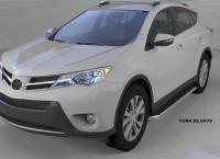 Пороги алюминиевые (Ring) Toyota RAV4 (Тойота РАВ4) (2013-) силовой крепеж