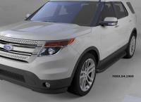 Пороги алюминиевые (Sapphire Black) Ford Explorer (2011-)
