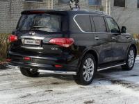 Защита задняя (уголки) 76,1 мм для Infiniti QX 56 2011-2014