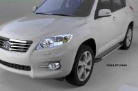 Пороги алюминиевые (Topaz) Toyota RAV4 (Тойота РАВ4) (короткая база) (2006-2013)