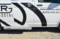 Пороги труба d42 с листом (лист алюм,проф.нерж)(1) VOLKSWAGEN Multivan-Caravelle 2010-2015