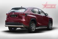 Защита задняя 75х42 овальная,Lexus NX 2014- ( одна выхлопная труба )