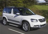 Пороги алюминиевые Rival "Silver" для Skoda Yeti 2009-2014-