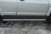 Пороги труба d42 с листом(лист алюм., проф. нерж)(Вариант 1) GREAT WALL Hover H3 2014-