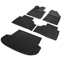 Комплект ковриков салона и багажника Rival для Hyundai Santa Fe IV 5-дв. (5 мест) 2018-н.в., полиуретан, без крепежа, 5 шт., K12306006-4