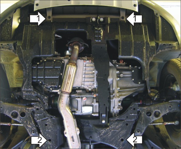 Фото Защита Motodor для картера и кпп Mitsubishi Outlander (2002-2007)