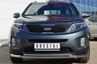 Защита переднего бампера d63 ( секции)/d42 (дуга) KIA Sorento 2012-