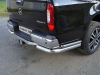 Защита задняя (уголки двойные) 76,1/42,4 мм для Mercedes-Benz X-Class 2018-