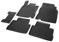 Автомобильные коврики Rival для Nissan Qashqai 5-дв. (кроме Российской сборки) 2014-2015, полиуретан, с крепежом, с перемычкой, 5 шт., 14105001
