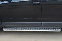 Пороги труба d42 с листом (лист алюм,проф.нерж)(вариант 1) OPEL ANTARA 2012-