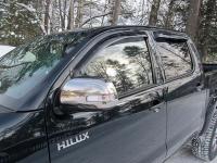 Дефлекторы боковых окон Toyota Hilux (2005-/2012-2015) (4ч) (темный)