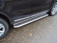 Пороги с площадкой (нерж. лист) 60,3 мм для Geely Atlas 2018-