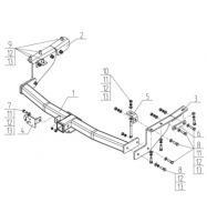 Фаркоп AvtoS для NISSAN Patrol  2010-2013, 2014-
