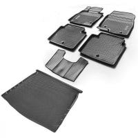 Комплект ковриков салона и багажника Rival для Mazda 6 GJ седан 2012-2018 2018-н.в., полиуретан, с крепежом, с перемычкой, 6 шт., K13802001-3