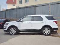 Пороги труба d42 с листом (лист алюм, проф.сталь) (вариант 2) FORD EXPLORER 2016-2017