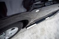 Пороги труба d75х42 овал с накладками NISSAN Qashqai 2010-2013