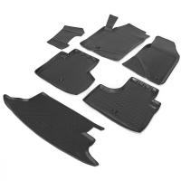 Комплект ковриков салона и багажника Rival для Chevrolet Niva I рестайлинг 5-дв. 2009-н.в., полиуретан, с крепежом, с перемычкой, 6 шт., K11004002-1