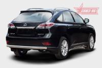 Защита задняя труба овальная 75х42,Lexus RX 270/350/450h 2012-