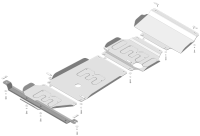 Защита Двигателя, Переднего дифференциала, КПП, Радиатора, Разд. Коробки, алюминиевая Мотодор Toyota Tundra 2022-