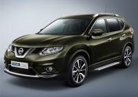Пороги алюминиевые Rival "Bmw-Style" для Nissan X-Trail 2015-