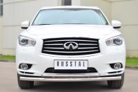 Защита переднего бампера d63 (дуга) d42 (дуга) INFINITI JX35-QX60 2013-2016