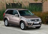 Пороги алюминиевые Rival "Black" для Suzuki Grand Vitara, 5D 2005-2008-2012-2016