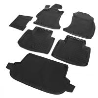 Комплект ковриков салона и багажника Rival для Subaru Forester IV 2012-2018, полиуретан, с крепежом, с перемычкой, 6 шт., K15401002-1